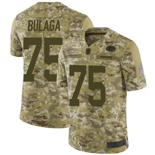 Green Bay Packers Limited Camo Men #75 Bulaga Bryan Jersey Nike NFL 2018 Salute to Service->nfl t-shirts->Sports Accessory